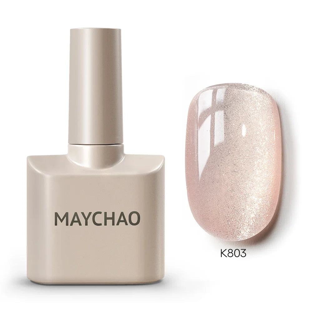 MAYCHAO Cherry Red Gel Nail Polish 12ml Glossy Semi Permanent Soak Off UV LED Frosted Gel Nails Base Painting Varnish