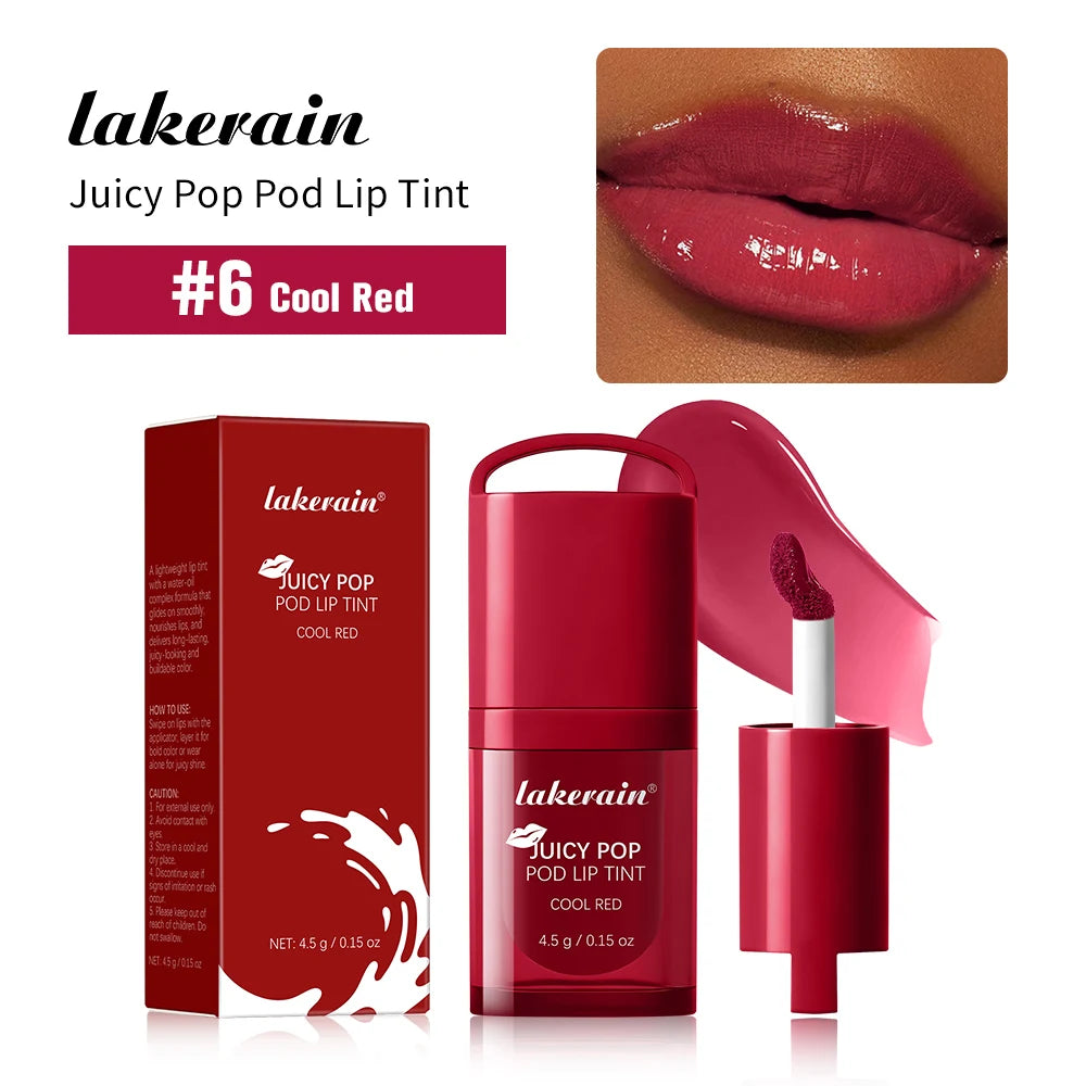 Juicy Box Shape Lip Tint Gloss Moisturizing Lightweight & Non-Sticky Lip Staion Long-Lasting High Shine Finish Lips Makeup