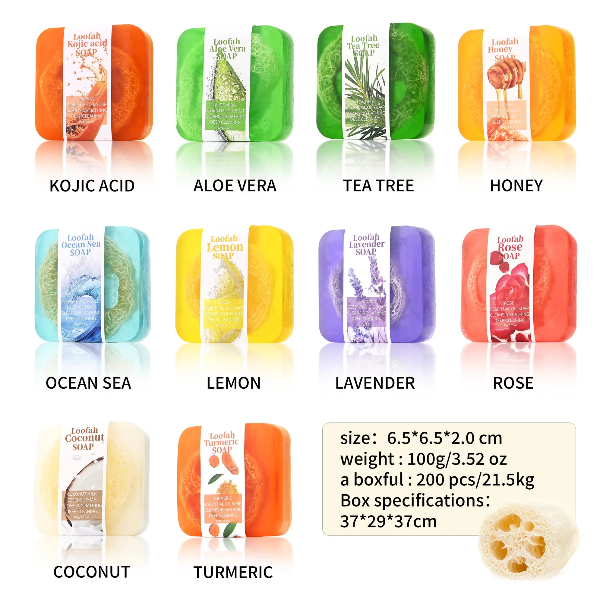 S+100g Tea Tree Loofah Soap Adult Glycerol Herbal Natural Silk Melon Moisturizing Whitening Facial Cleanser Body Bath Cleaning S