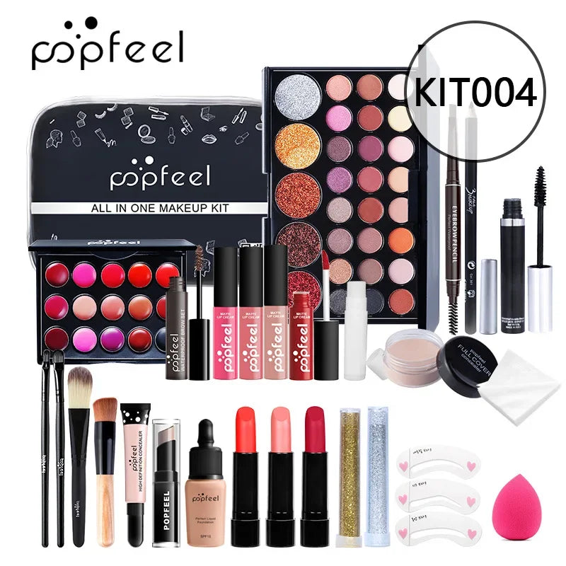 Christmas Makeup Gift Box Foundation Eyeshadow Powder Long Lasting Lip Ink 27 Pieces Birthday Gifts Makeup for Women Full Kit