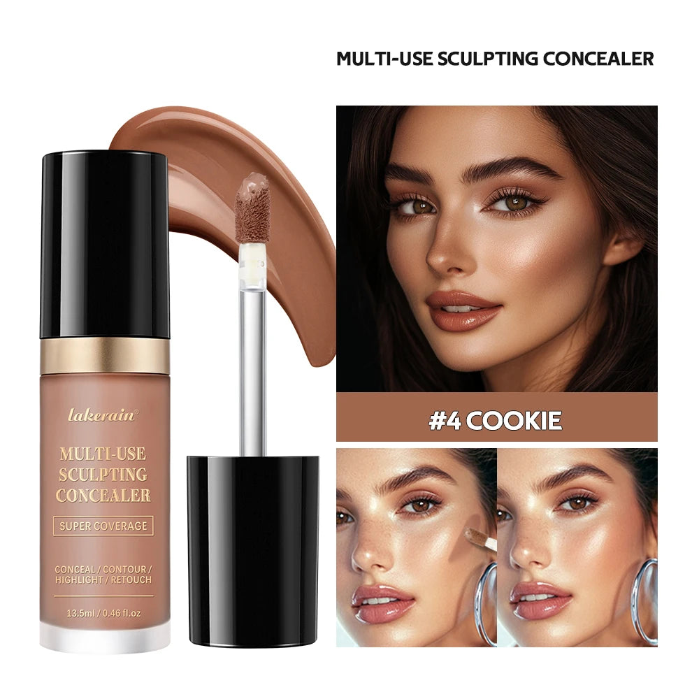 Foundation Coverage Concealer Multi-Use Cream Oil Free Long Lasting Hydrating Cover Contour Highlight and Retouch Face Makeup