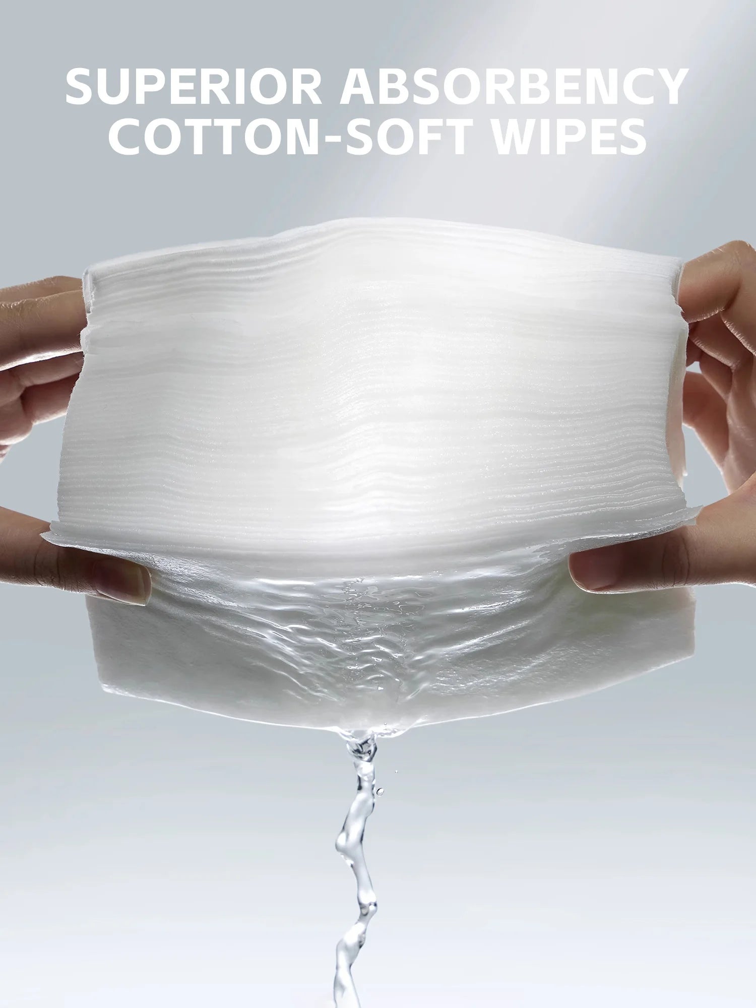 100% Cotton Dry Wipes Sensitive+ Newborn Baby Wipes, 3-In-1 Cleans Cares Protects Unscented Hypoallergenic Thick Facial Towels