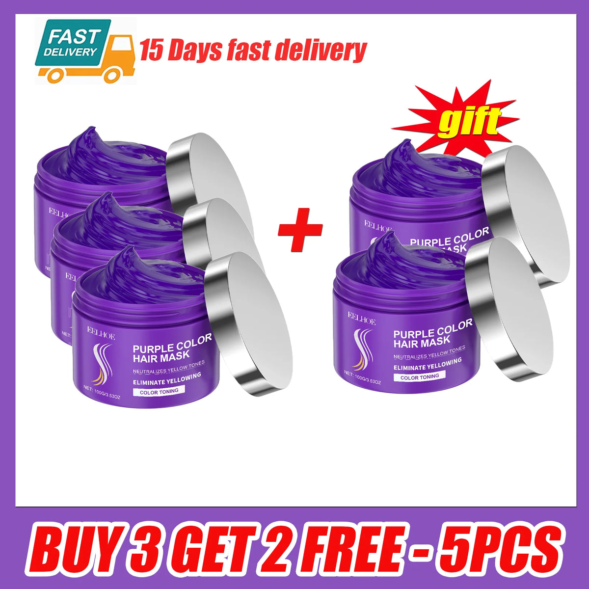 Purple Repairs Hair Mask Collagen Keratin Treatment Hairs Conditioner Hair Essential Oil Nourishing Repair Dry Damaged Hair Care