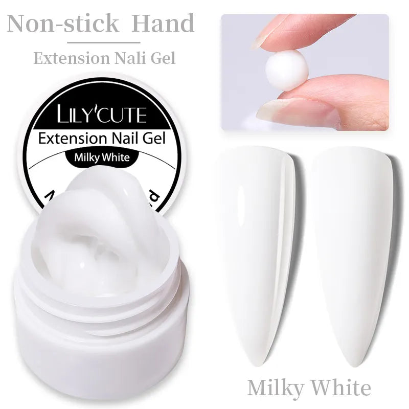 LILYCUTE 7ml Auroras Non Stick Hand Solid Extension Gel Nail Polish 3D Carving Flower Soak Off Nail Art Acrylic Hard Gel Varnish