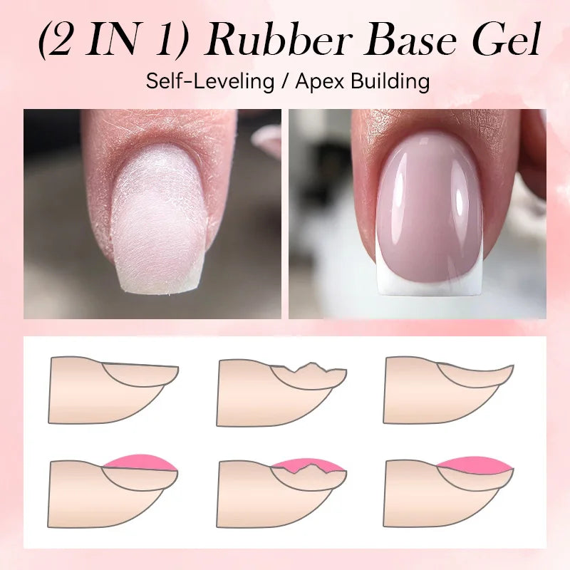 LILYCUTE 7ml Nude Jelly Rubber Base Gel Nail Polish Colorful Reinforcing Repair Thin Cracked Nails DIY Salon Manicure Color Gel
