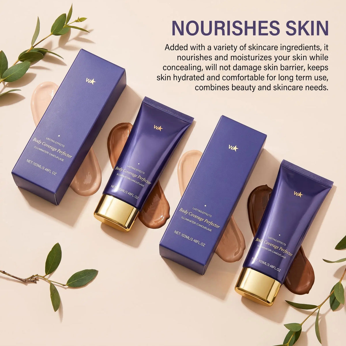 Perfect Full Body Coverage Concealer Foundation Waterproof Flawless Finish Concealer Easy Hide Skin Blemishes Scar & Body Tattoo