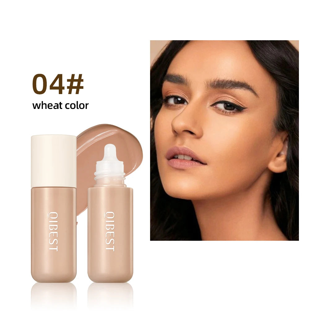 QIBEST Face Base Foundation Cream Primer Hydrating Waterproof Liquid Concealer Full Coverage Lasting Invisible Pore Face Makeup