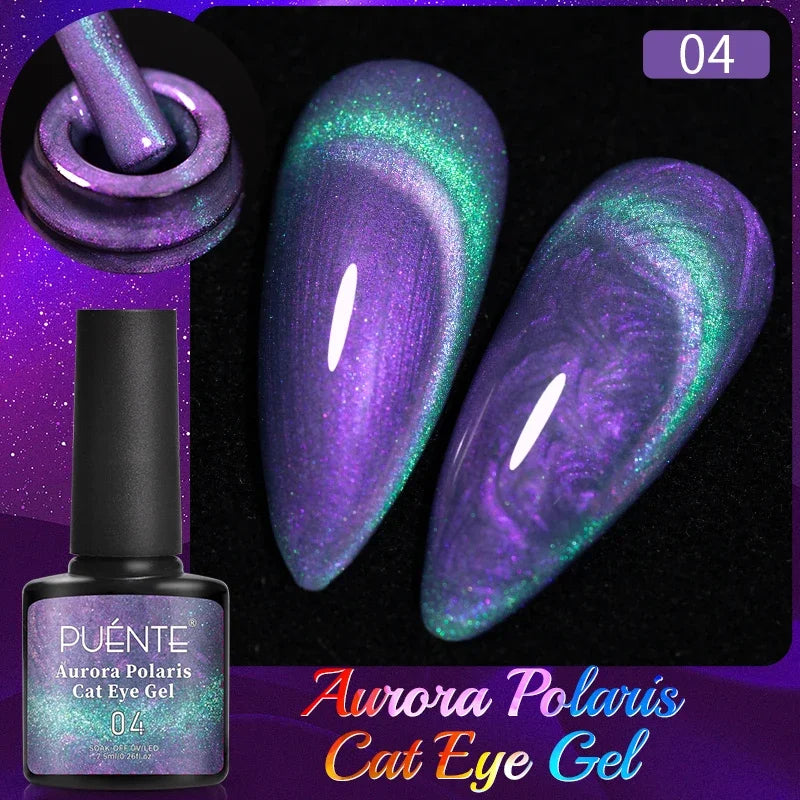 7.5ML Green Crystal Cat Magnetic Gel Nail Polish Shiny Green Glitter Cat Eye Gel For Manicure Soak Off UV Nail Art Varnish