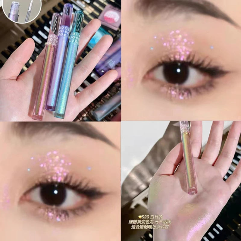 Liquid Eyeshadow Make Up,Lying Silkworm Pearly Shimmer High Light Eyeliner Pen For Music Festival,Waterproof Glitter Eye Makeup