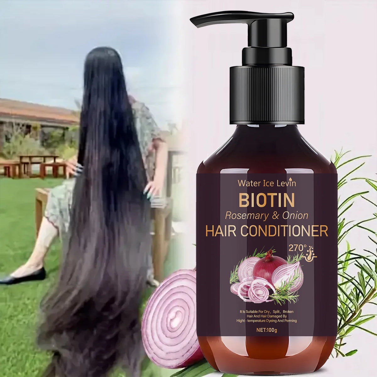 Biotin & Onion Hair Conditioner 100g, for Dry & Damaged Hair Repair, with Rosemary & Collagen, Deep Nourishing, Fast Shipping