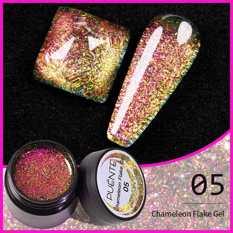 PUENTE 5ml Flower Fairy Gel Nail Polish Pink Blue Purple Natural Dried Flowers Gel For Nail Art Soak Off UV Varnish For Manicure