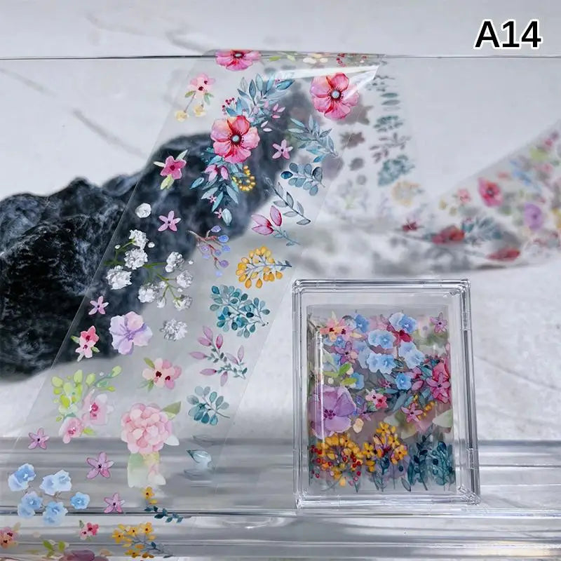 ✰✪Rose Flower Nail Art Transfer Foil Stickers 100cm Long Strip for Salon and Home Use Easy DIY Manicure Decoration