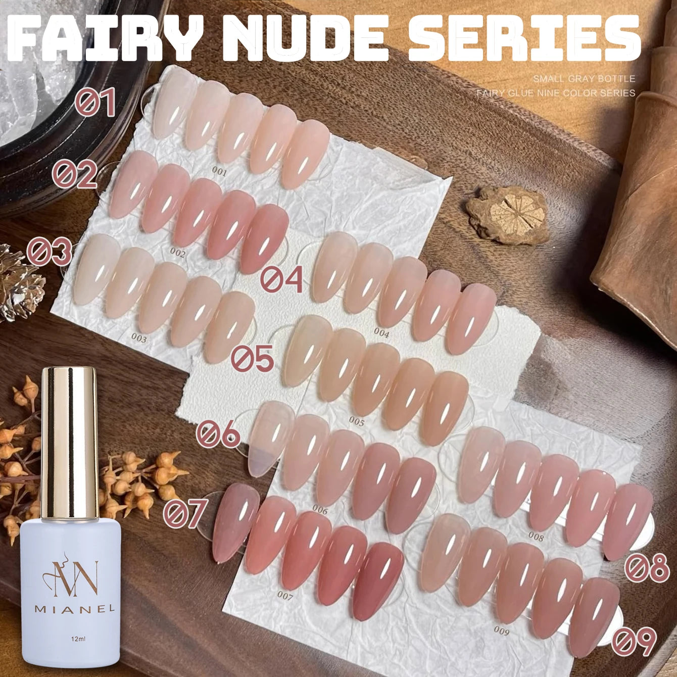 MN 2026 New 1-8PCS Fall Nails Popular Pure Desire Blush Jelly Gel Nail Polish Pink Nails Red Nails Ice-Clear Nude Nail Polish