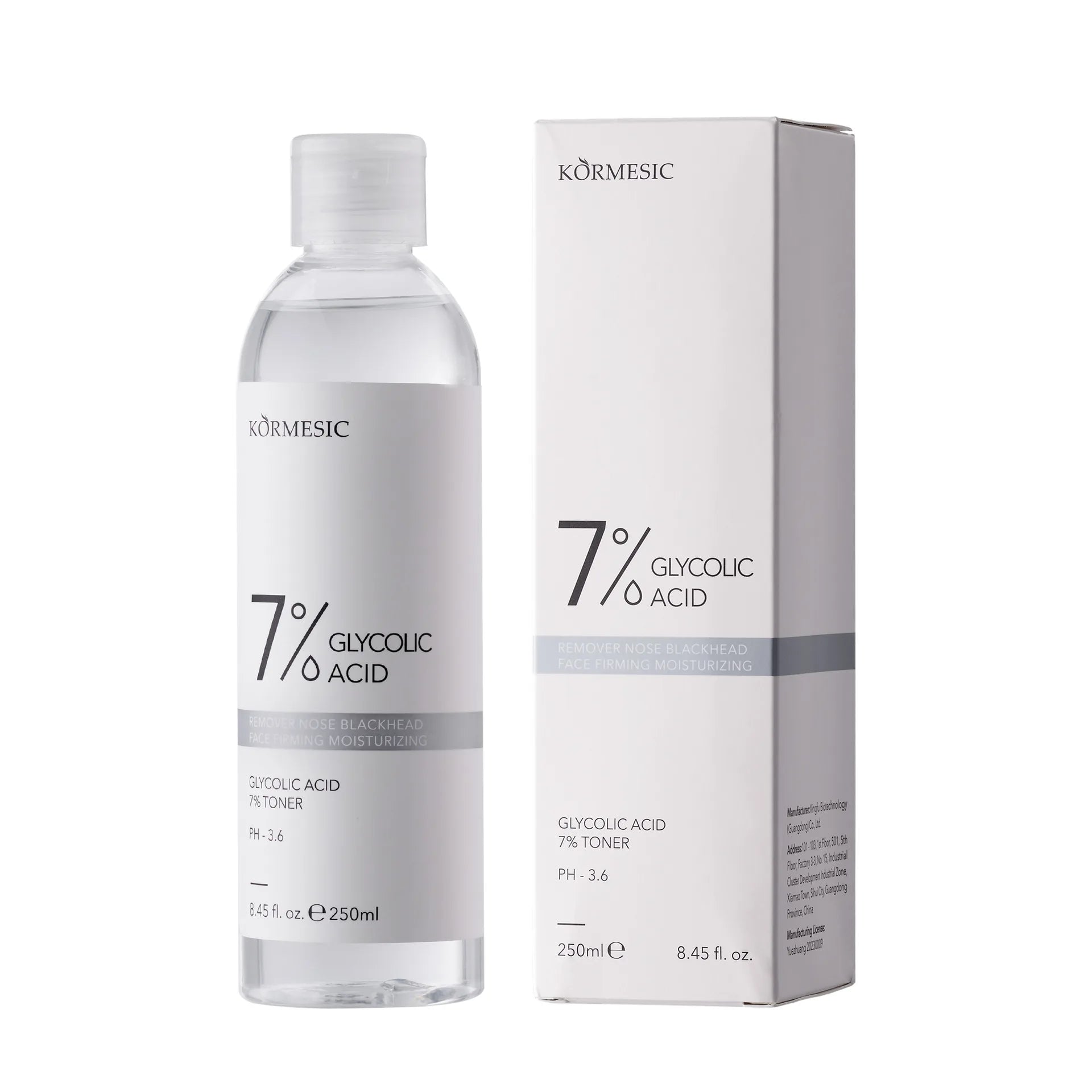 250ml 7% Glycolic Acid Face Toner Shirnk Pores Hydrating Moisturizing Pore Tightening Firming Balance Oil Control for Skin