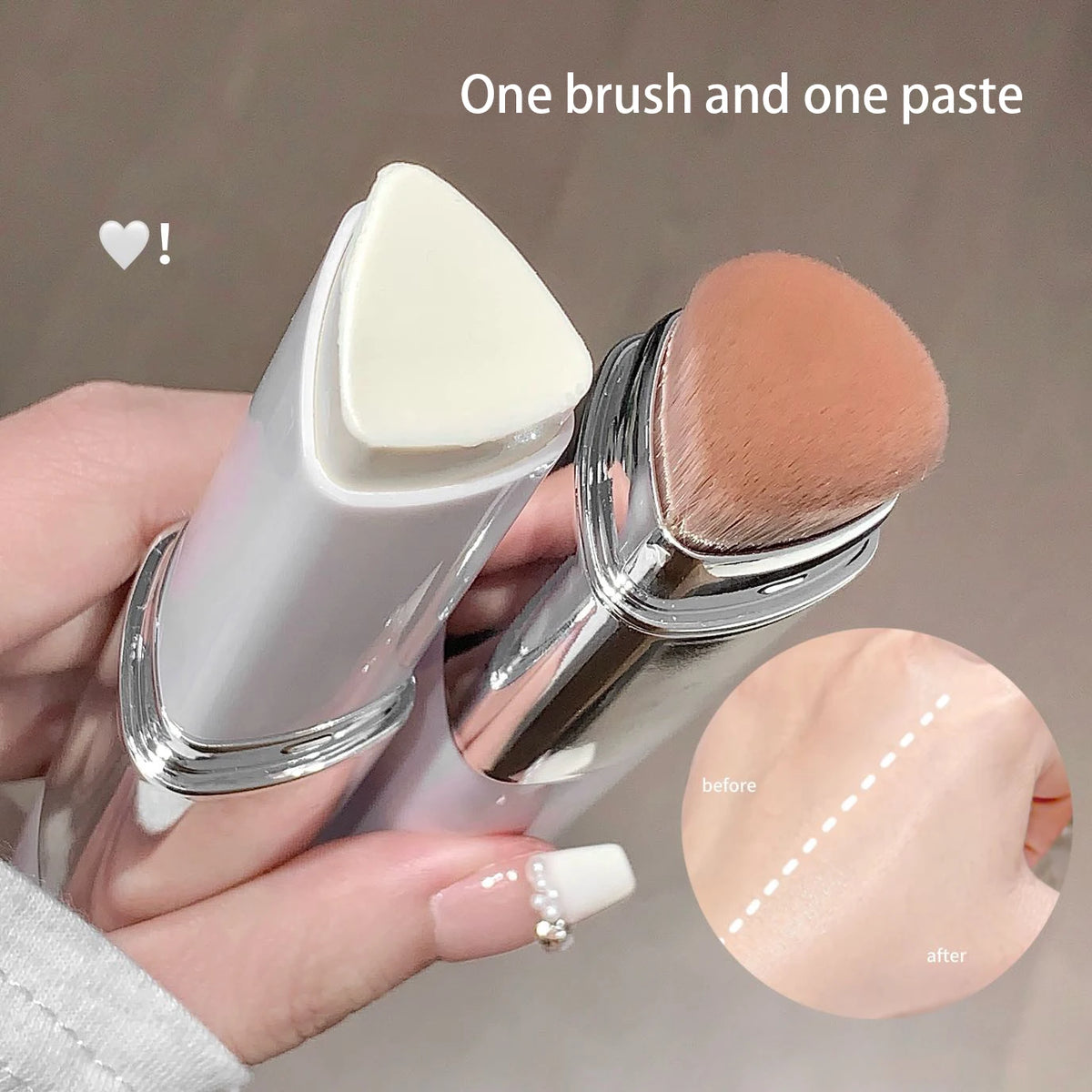 2-in-1 Color-Changing Foundation Stick Liquid Lightweight Moisturizing Brightening Foundation Color Changing For All Skin Types