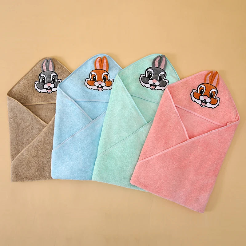 1 Thick Multifunctional Baby Swaddle Blanket, Ultra-Soft Baby Wrap, a Must-Have for Keeping Warm in Autumn and Winter for Both Boys and Girls, Hooded Small Blanket, Can Be Used as a Baby Bath Towel, Made of Water-Absorbent an