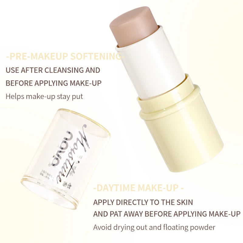 Hydrating Invisible Pore Base Makeup Stick, Moisturizing Oil-control Primer Makeup Cream, Lip balm,Brighten Modifying Skin Color