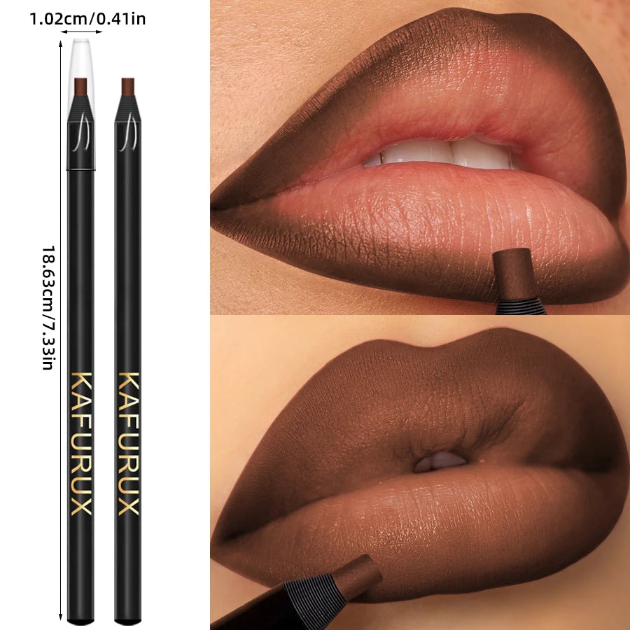 12 Colors Matte Lip Liner Pen Long Lasting Lip Glaze High Pigment Lip Tint Waterproof Red Brown  Lipliner Korean Makeup Gifts