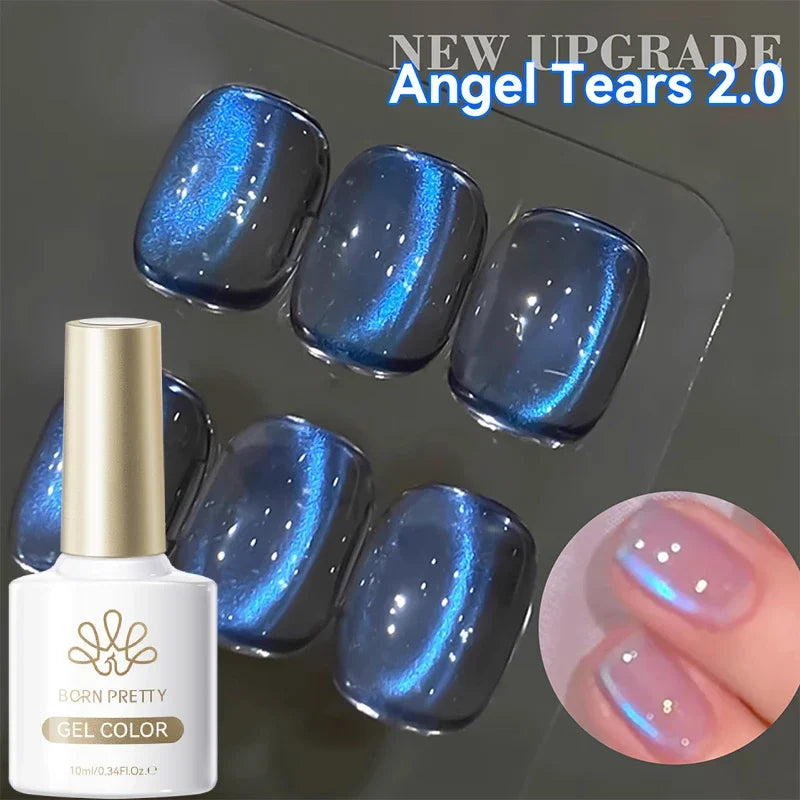 BORN PRETTY 10ml Rhine Lake Blue Cat Magnetic Gel Dark Blue Glitter Soak Off UV Gel Nail Art Varnish Manicure Nail Art Salon
