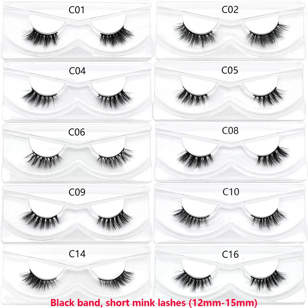 Half Lashes Short Mink Eyelashes Fluffy Soft False Eyelashes Wispy Cross Strip Eye Lashes Natural Mink Eyelash Extension Makeup