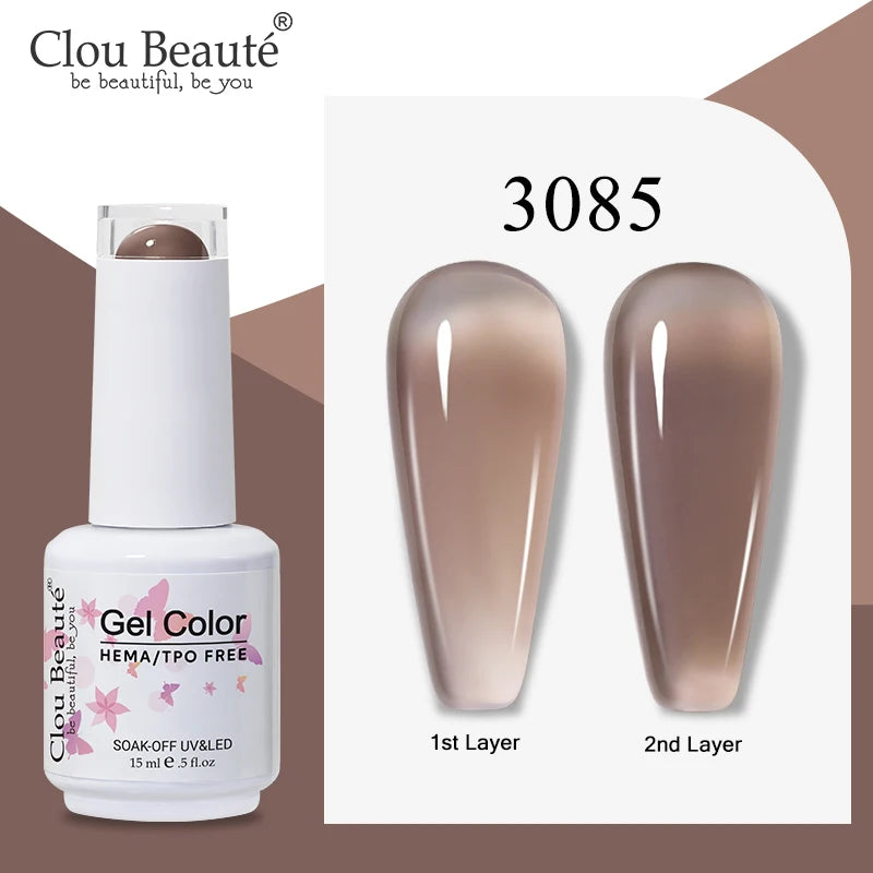 Clou Beaute Semi-transparent Jelly Color UV Gel Manicure Gel Nail Nail Supplies For Professionals Semi-permanent Varnish 15ml