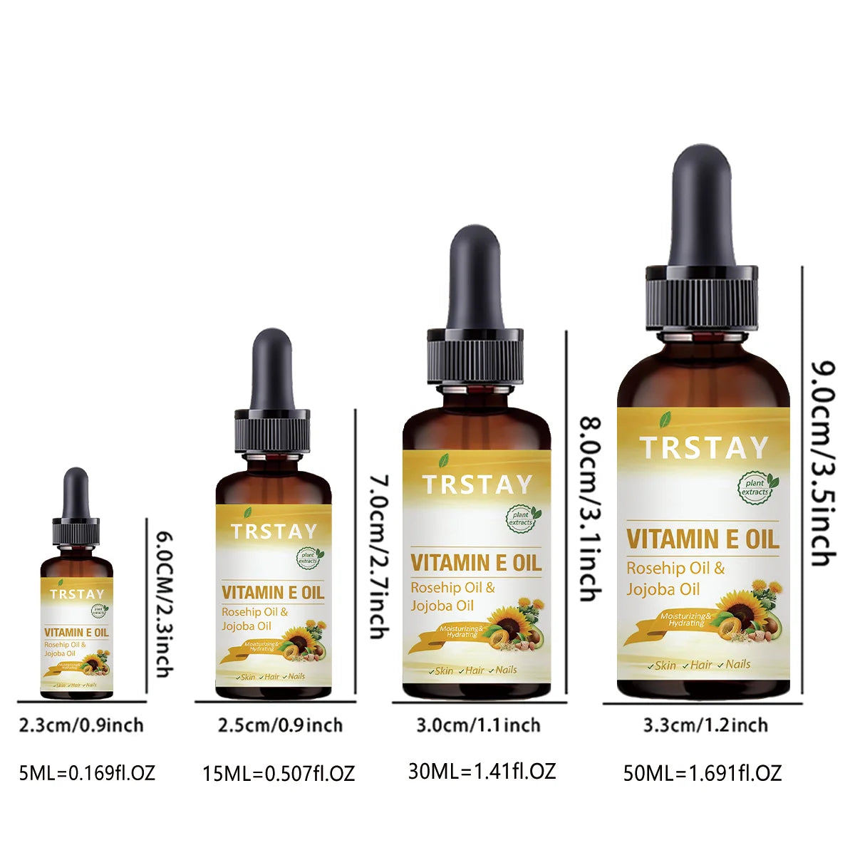Botanical Extract Vitamin E Oil,Rosehip and Jojoba Oil Blend for Fast Absorption Facial Skin Protection