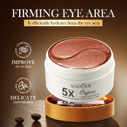 60pcs SADOER Caffeine Eye Mask Anti Dark Circles Wrinkle Moisturizing Wrinkles Anti-aging Hydrating Eyes Masks Skin Care