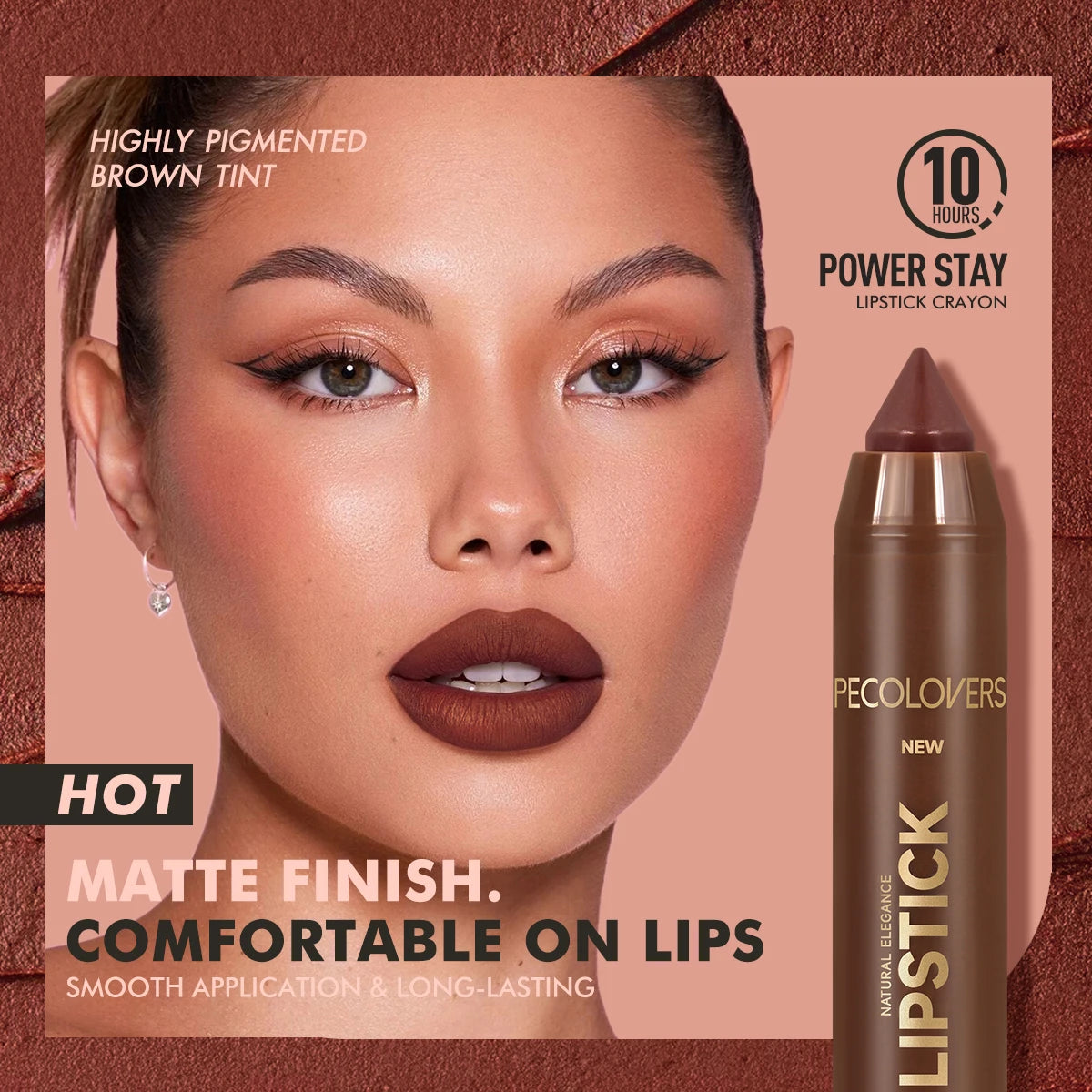 2In1 Matte Lipstick Pencil Waterproof Long Lasting Lip Brown Velvet Lip Liner Pen Lips Makeup Women Cosmetics