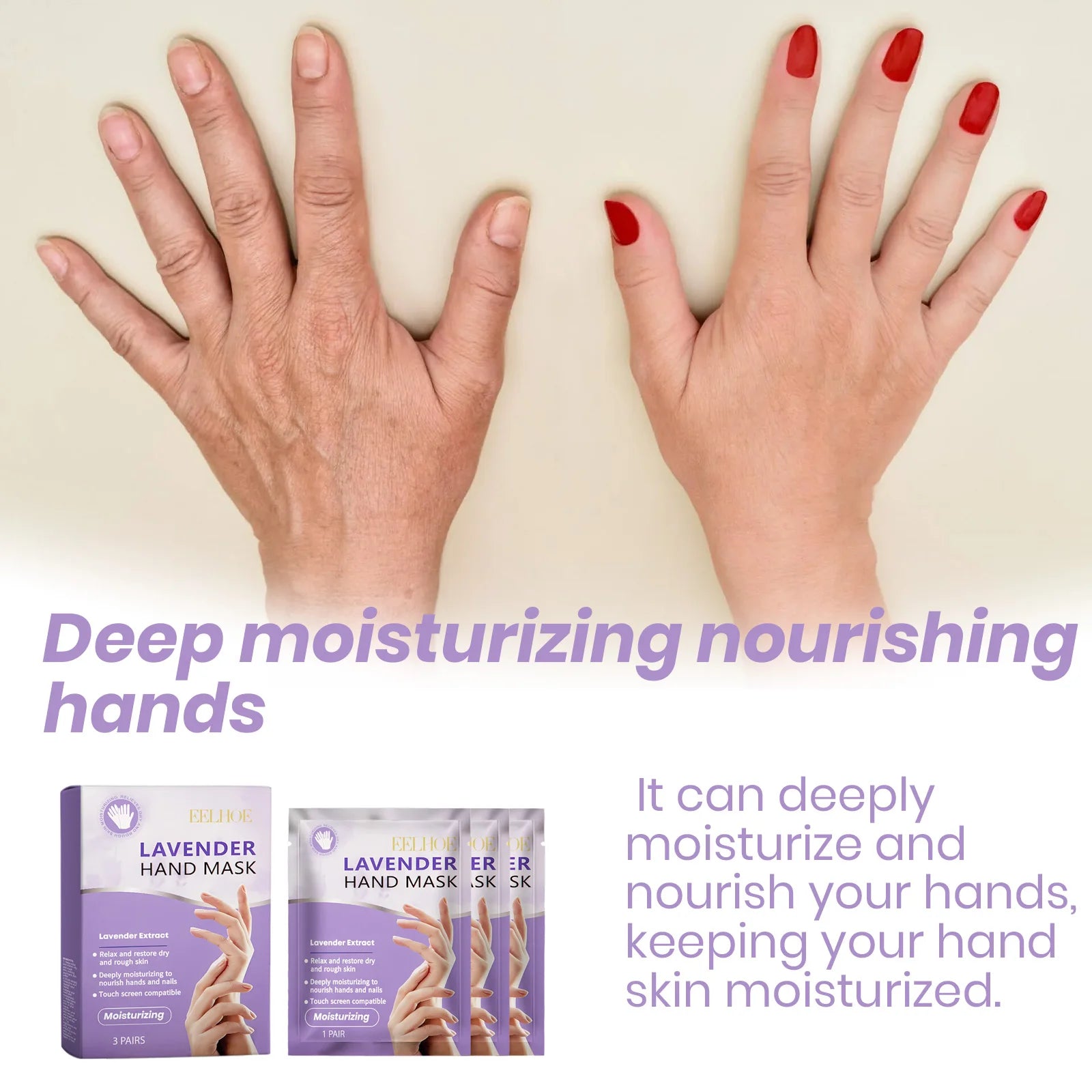 Hydrating Niacinamide Hand Mask - Deep Moisturizer for Dry Rough Hands, Long-Lasting Brightening & Smoothing Hand Care