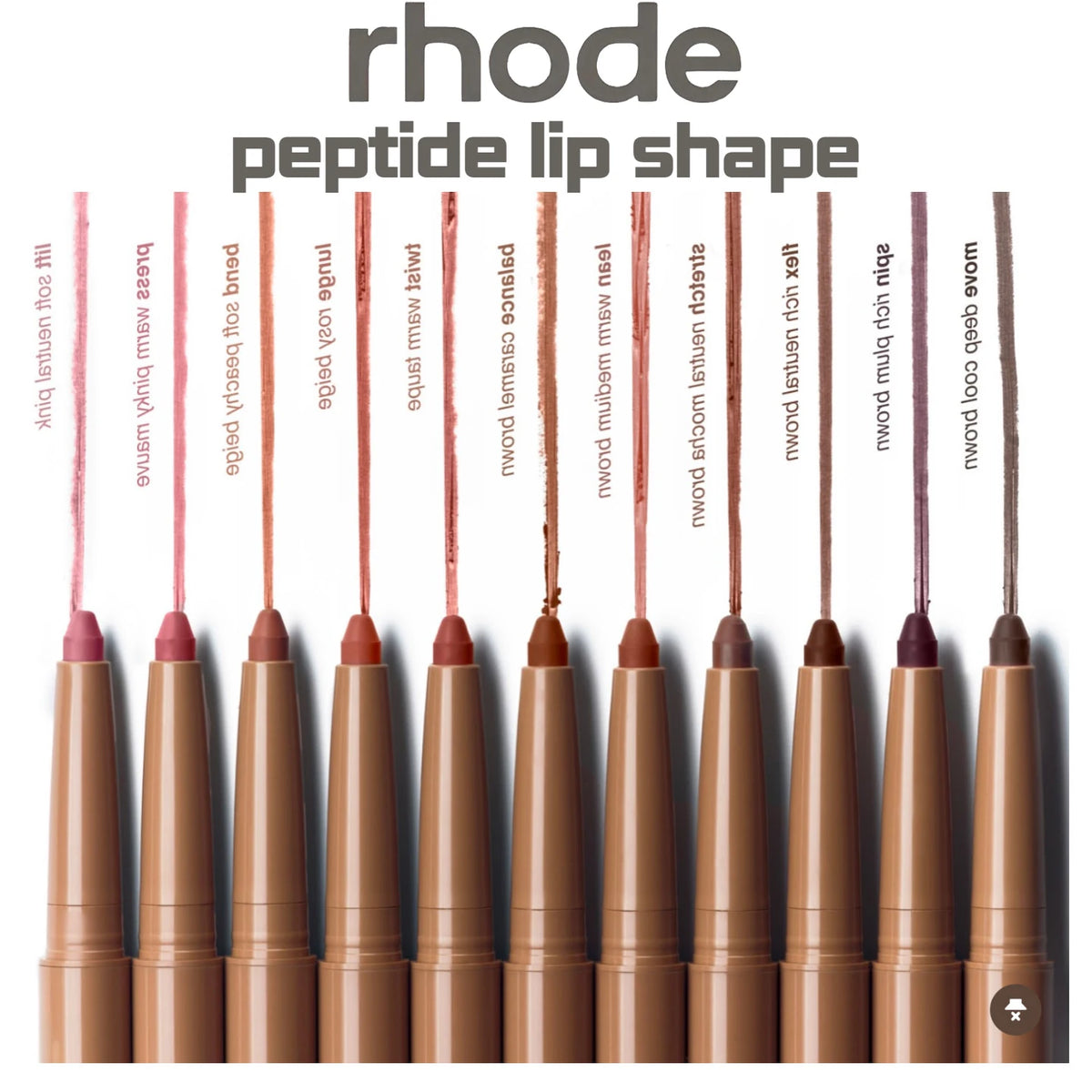 RhodeSkin Peptide Lip Shape Pen Lip Liner Long Lasting Lip Tint Pencil Pen Makeup Lipstick Powder Blusher Gloss Makeup Lipliner