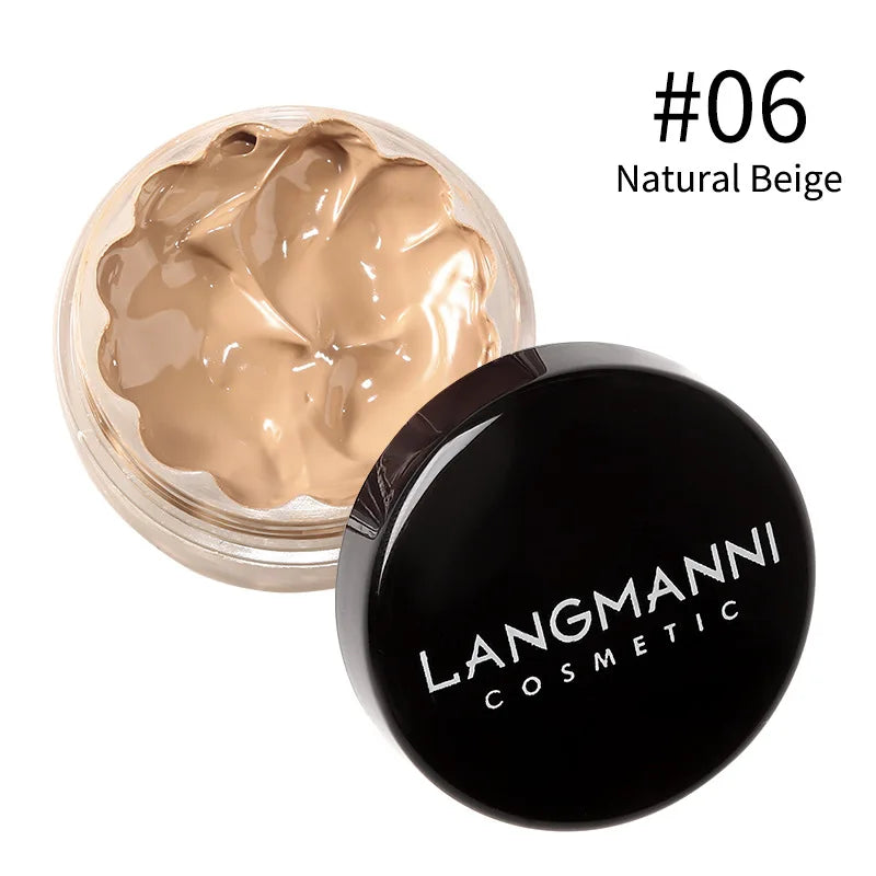 Full Coverage Liquid Concealer Waterproof Foundation Makeup Base Long Lasting Cream for Dark Circles Acne Natural Matte