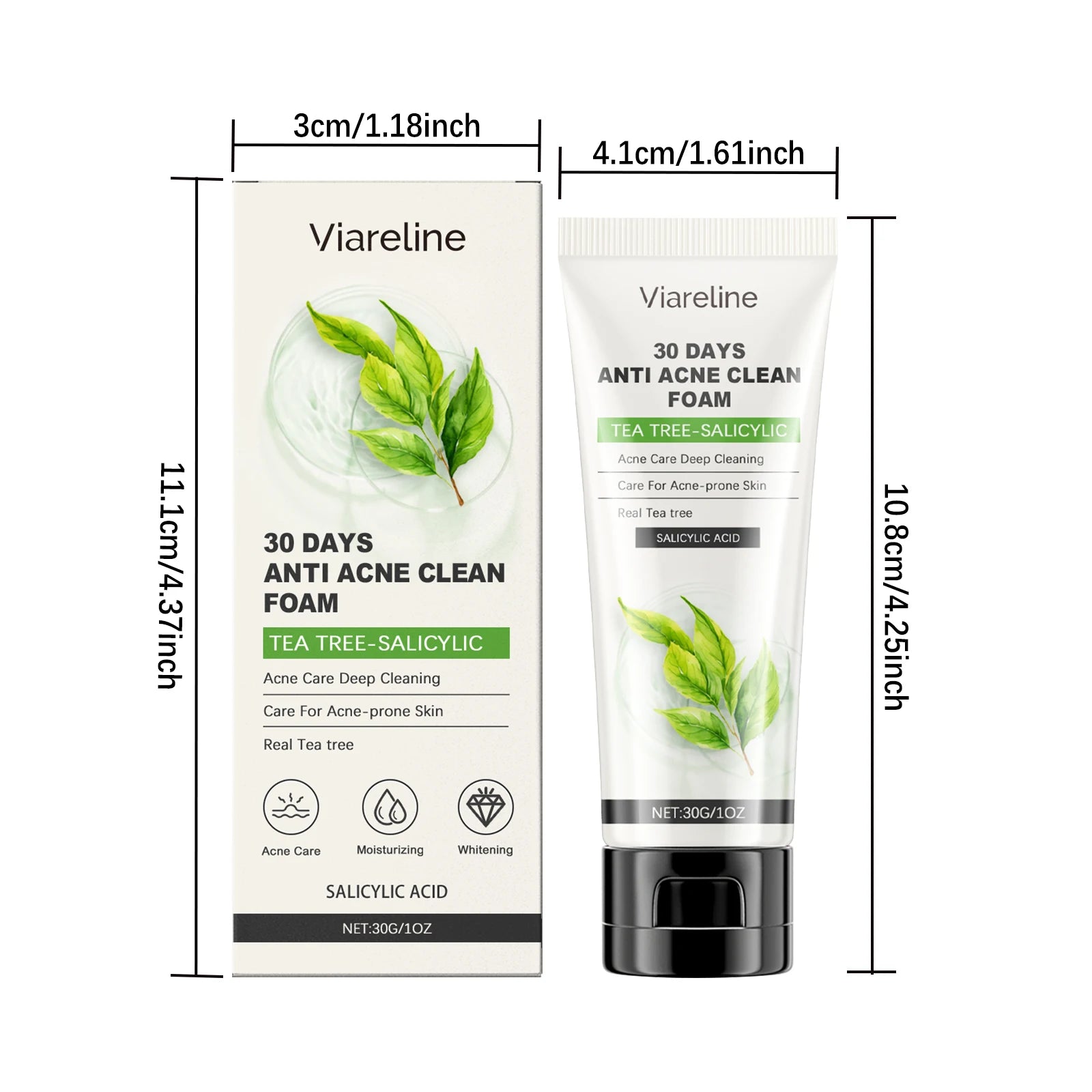 100g Salicylic Acid Facial Cleaner Gentle Cleaning Pore Dirts Moisturizing Acne Care Oil Control Refreshing Face Washing Soap