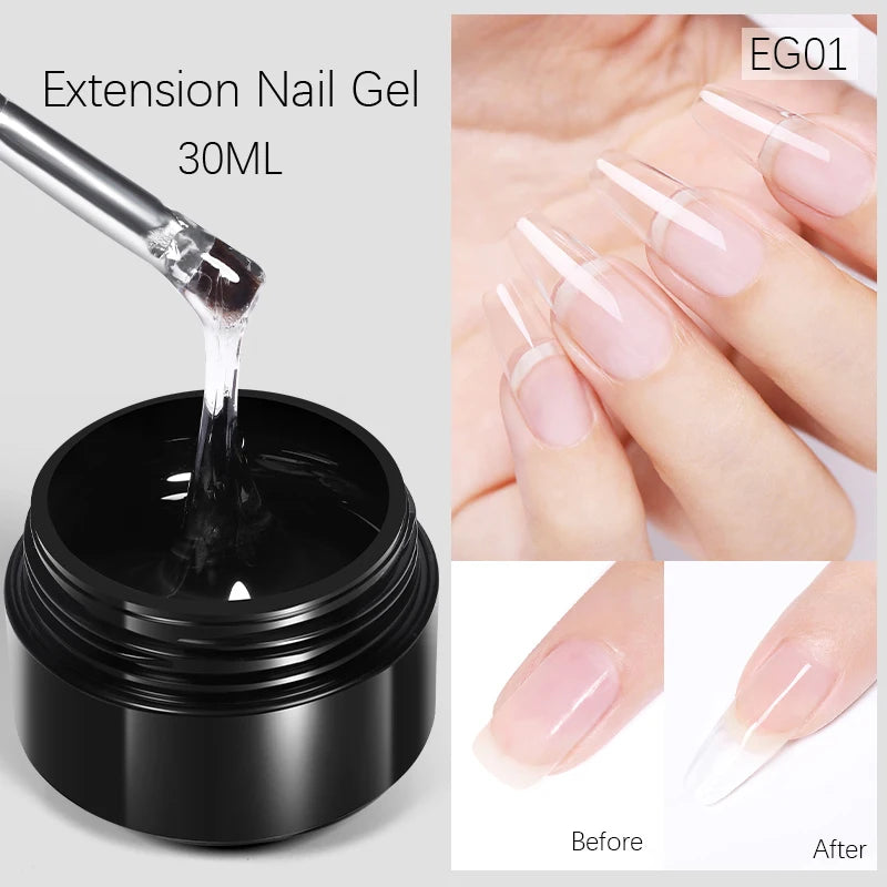 BORN PRETTY 30ml Nail Extension Gel Glitter Soak Off Nail Acrylic Crystal Building UV Gel for Nails Quick Extension Manicure