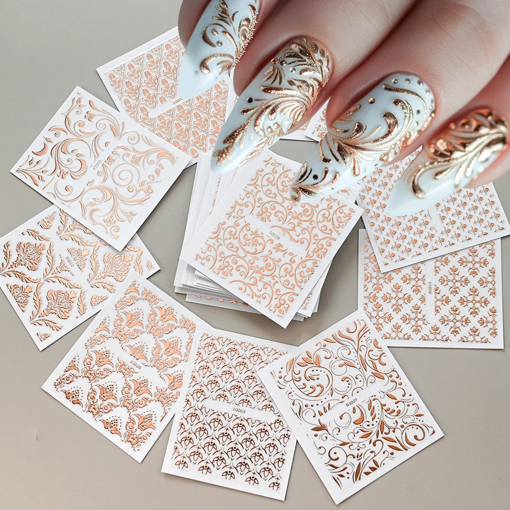 30Pcs 3D Halloween Cartoon Ghost Spider Bat Pumpkin Nail Stickers Mixed Punk Black Halloween Nail Decal 5x6cm Manicure Slider &*
