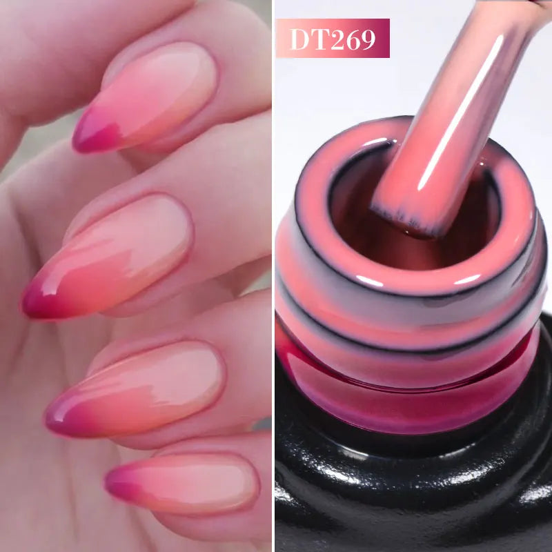 MEET ACROSS 7ml 36Colors Glitter Thermal Gel Nail Polish 3 Colors Changing Soak Off Gel Winter Semi Permanant Nail Art Varnish