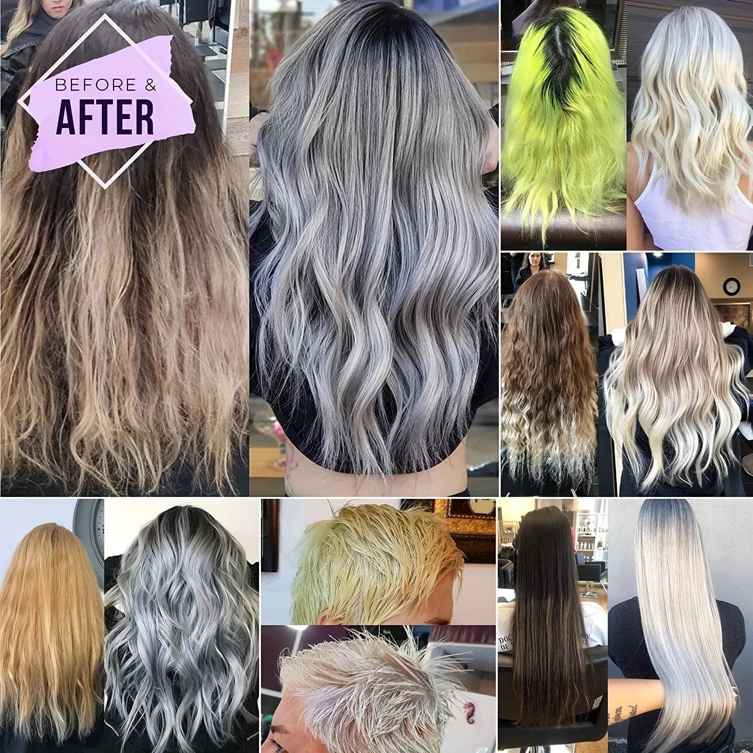 Color Fixing Purple Cream Lock Color Cover Gray Hair Fade Yellow After Bleach Hair Dye Long Lasting Non-irritating Nourish Care