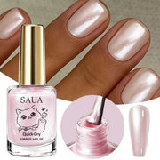 Pink Pearlescent Nail Polish; Quick-Drying, No Lamp Required, Long-Lasting Formula; Adds a Pearly Sheen and Brightens the Nail S