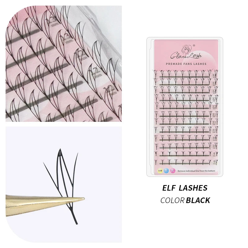 GLAMLASH Comic Spire Eyelash Extension Natural Comango Manga False Eyelashes Premade Fans Feather Anime Lashes Makeup Tools