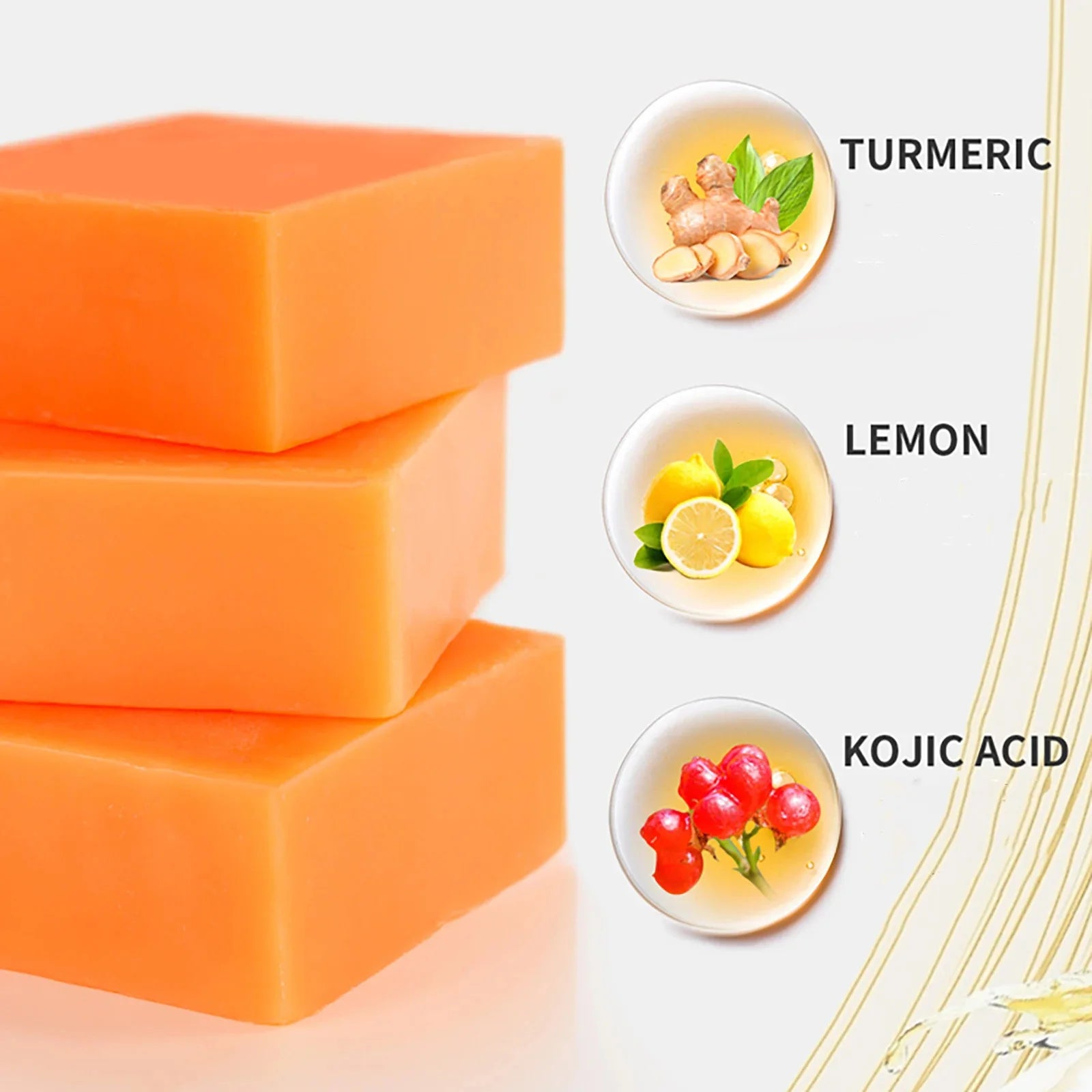 Natural Turmeric Whitening Body Wash, Deeply Clean Skin, Remove Dark Spot, Pimple, Acne, Smooth Skin, For Face & Body Soap Bar