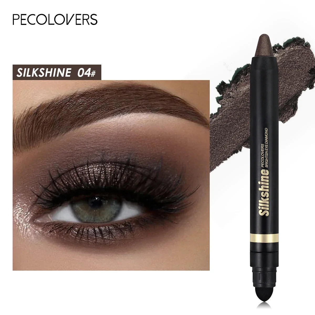 Colorful Shimmer Eyeshadow Stick Double Ended Metallic Pearlescent Highlighter Makeup Pigment Silkworm Eyeshadow Pen