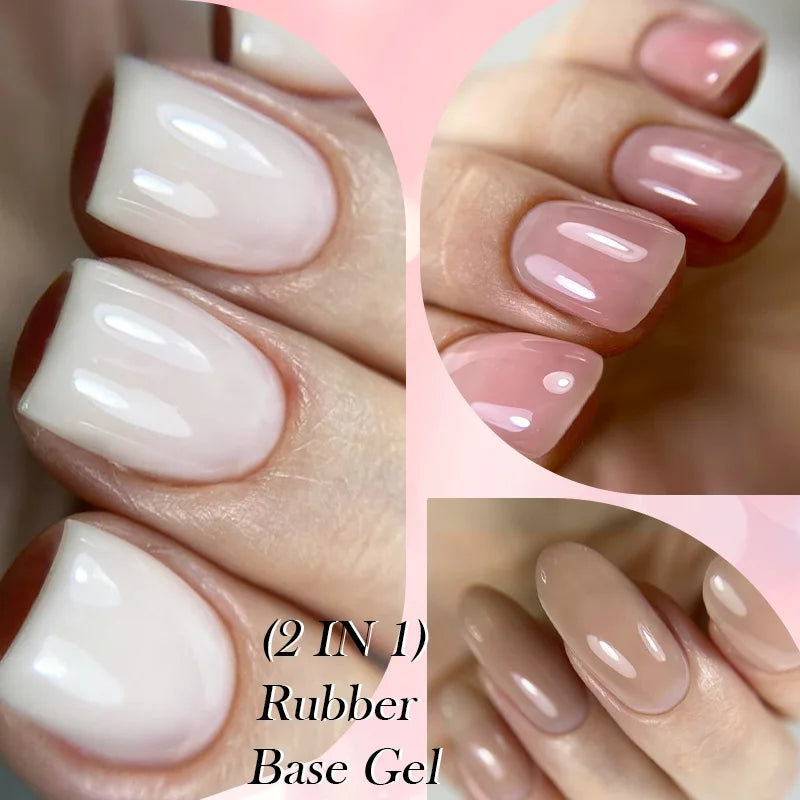 LILYCUTE 7ml Nude Jelly Rubber Base Gel Nail Polish Colorful Reinforcing Repair Thin Cracked Nails DIY Salon Manicure Color Gel