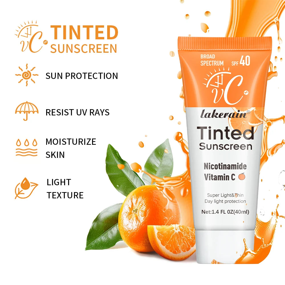 Vitamin C Sunscreen Foundation Vitamin E moisturizing whitening even skin tone delays aging and reduces skin fine lines