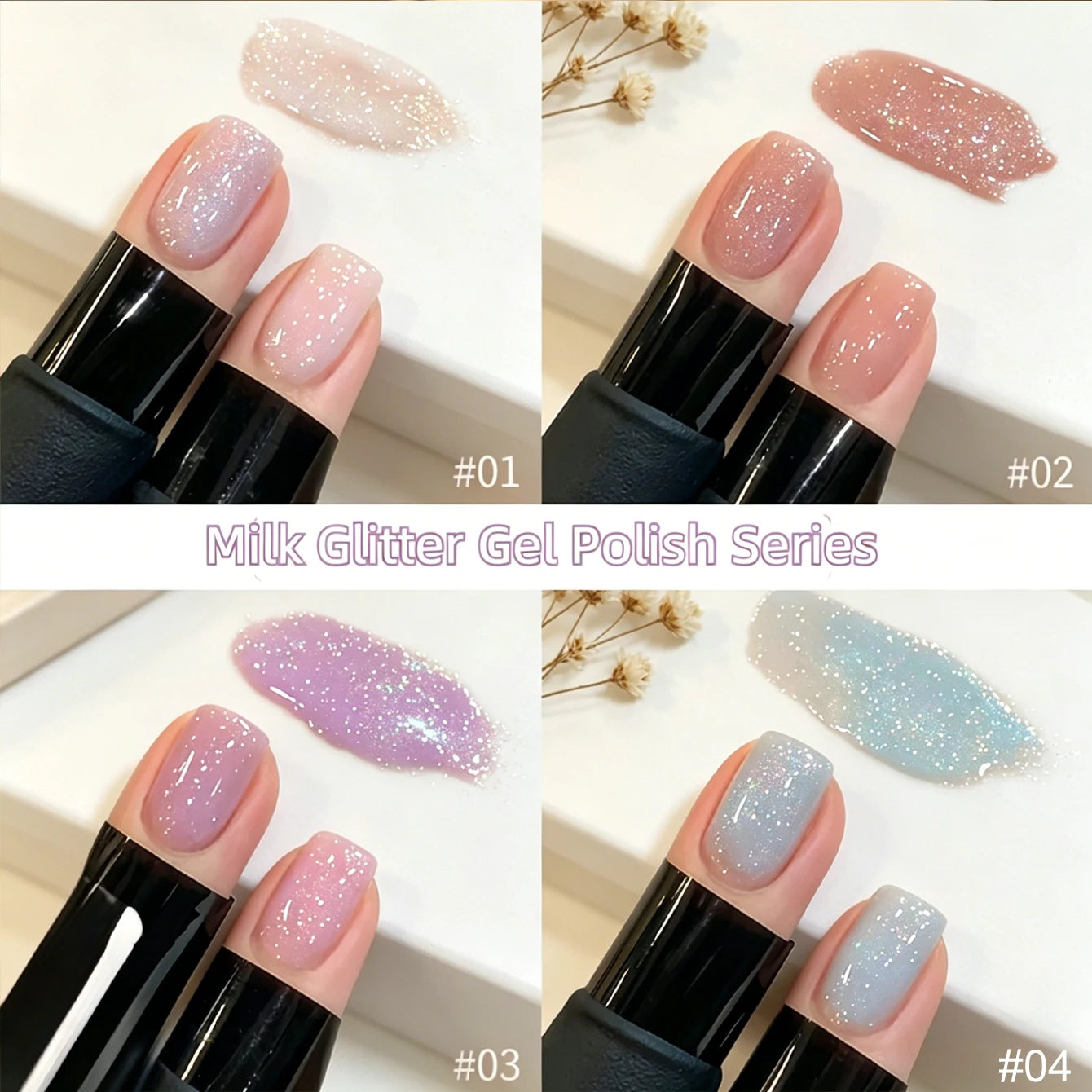 MIANEL 1pcs 12ML Summer Dream Dress Fine Glitter Gel Nail Polish 2025 New Style Popular Whitening Glitter Crushed Diamond