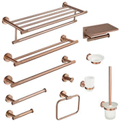 Brushed Rose Gold Accessories Set Toilet Brush Holder Toilet Paper Holder Towel Bar Rail Rack Hanger Hook Soap Dish Hardware