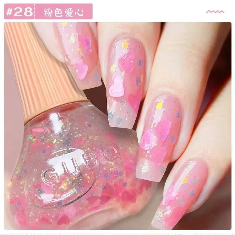 12ml  No-bake Quick Dry Nail Polish Shimmer Nail Polish Quick Dry No Peelable Long Lasting Nail Art Varnish 45 Colors