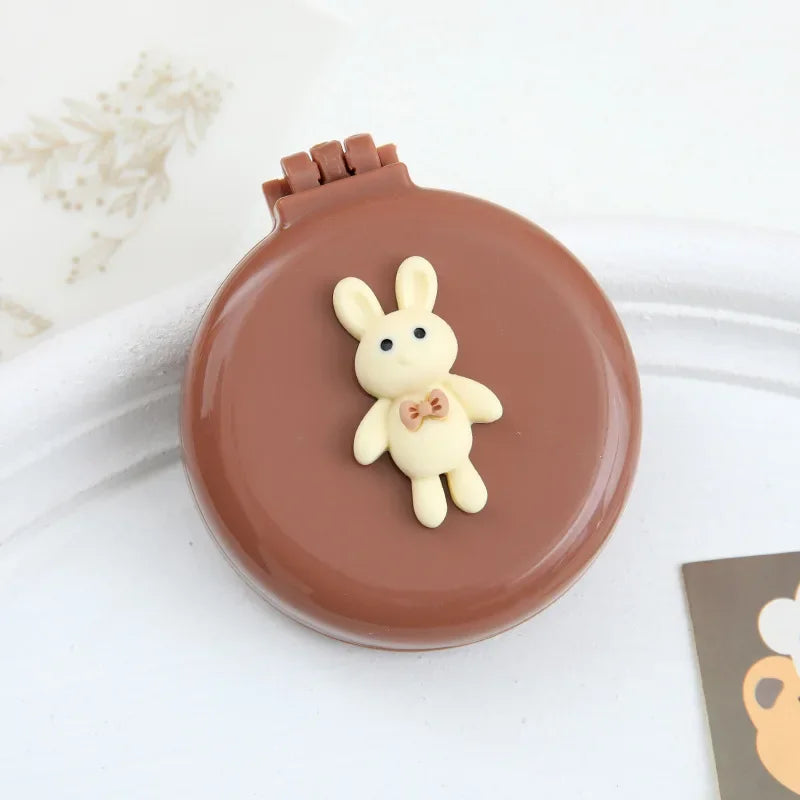 Cute Kid Hair Brushes Mini Lovely Cartoon Bear Hair Combs with Mirror for Children Girl Small Portable Massage Comb Hair Rope