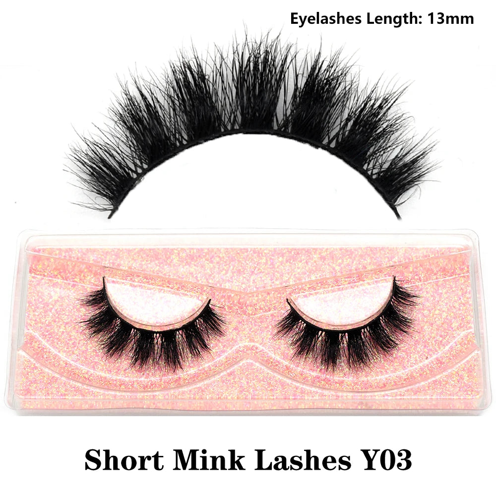 Half Lashes Short Mink Eyelashes Fluffy Soft False Eyelashes Wispy Cross Strip Eye Lashes Natural Mink Eyelash Extension Makeup