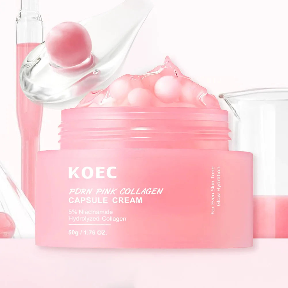50g KOEC PDRN Pink Collagen Capsule Cream Anti-Wrinkle Hydrating Glowing Increase Elasticity 5% Niacinamide Hydrolyzed Collagen