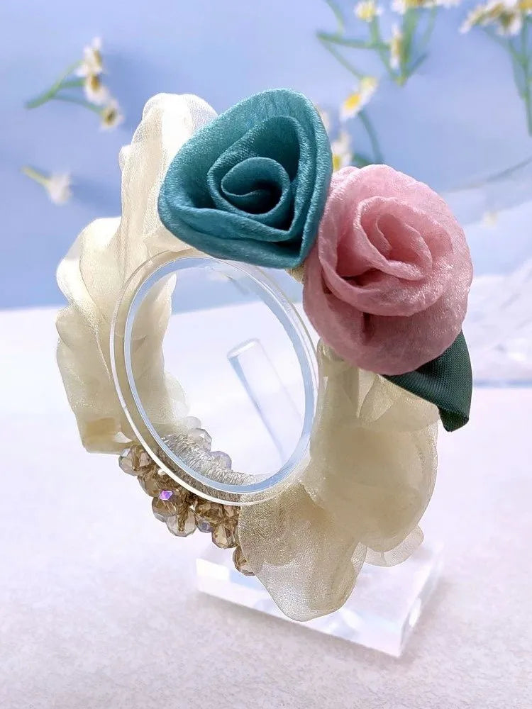 Women Lace Hair Scrunchies  Bow Hair Fantaisie Tie High Elasticity