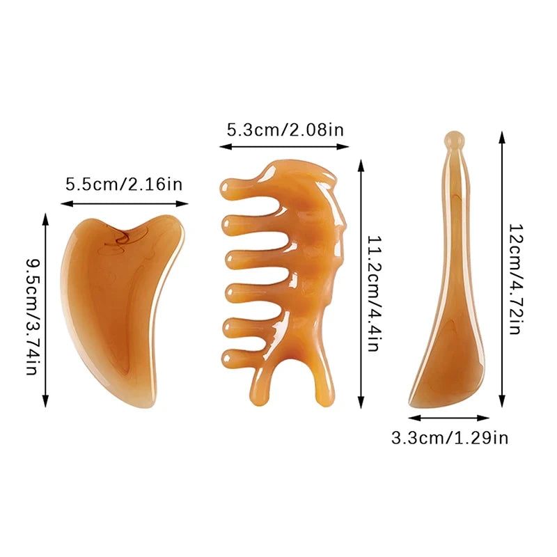 Skin Scraping Resin Guasha Massage Board Face Eye SPA Massager Plate For Neck Back Body Legs Hands Promote Blood Circulation